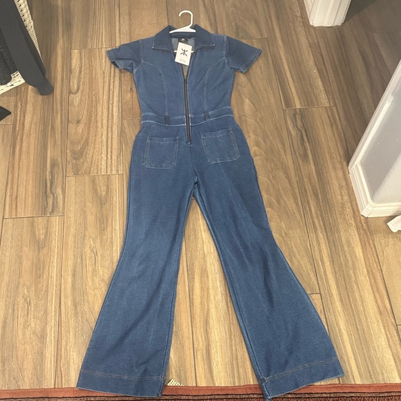 Onepiece Denim Blue Jumpsuit - Picture 1 of 5